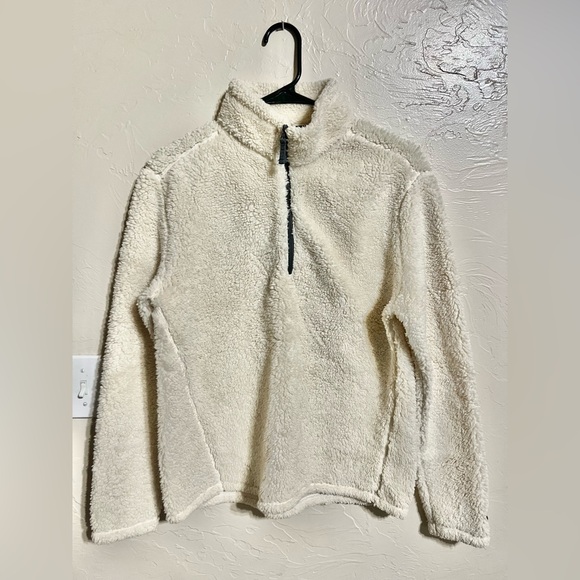 Chubbies Womens Size XS Sherpa Fleece Pullover. 1/4 Zip-Ivory Jacket - Picture 1 of 6